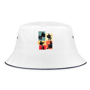 Music Silhouettes Collage - Bucket Hat - white/navy - Front