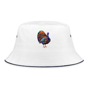 Turkey Chickens Bird Turkey - Bucket Hat - white/navy - Front