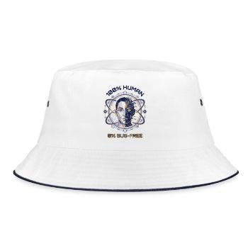Human Glitch Code - Bucket Hat - white/navy - Front