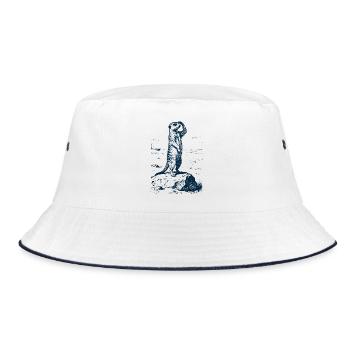 Meerkat Guard - Bucket Hat - white/navy - Front