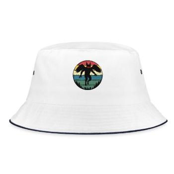 Mothman Retro Cryptid Legend - Bucket Hat - white/navy - Front