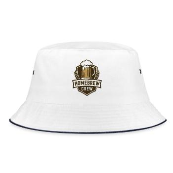 Home Brewery Crew Emblem - Bucket Hat - white/navy - Front