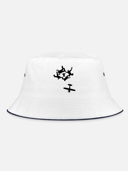 Skydiving - Bucket Hat - Weiß/Navy - Vorne