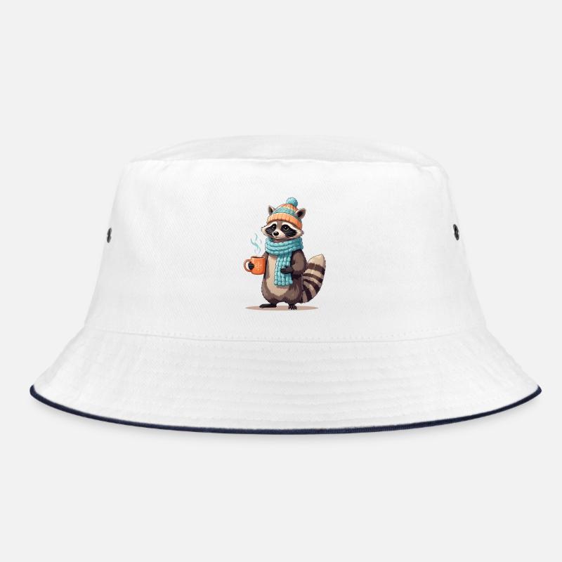 Winterlicher Waschbär mit Tee Bucket Hat