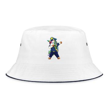 Einhorn-Polizist abtupfen Vater Officer Vatertags-Gi - Bucket Hat - Weiß/Navy - Vorne