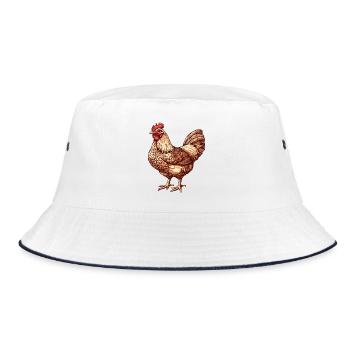 Illustration de poulet vibrant - Bob - blanc/marine - Devant