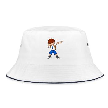 Dabbing School Kid Uniform Funny Back To School - Bucket Hat - white/navy - Front