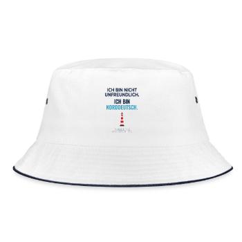 Not unfriendly – only North German - Bucket Hat - white/navy - Front