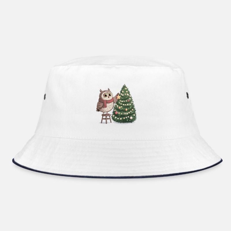 Eule schmückt Weihnachtsbaum Bucket Hat
