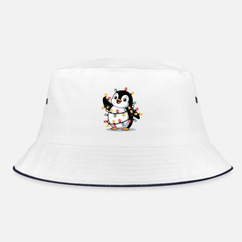 Pinguin mit Lichterkette Bucket Hat