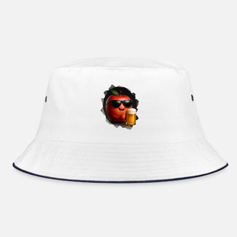 Apfel mit Sonnenbrille trinkt Bier Bucket Hat