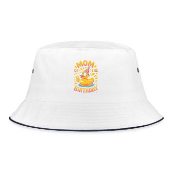 Mutter der Geburtstagsente - Bucket Hat - Weiß/Navy - Vorne