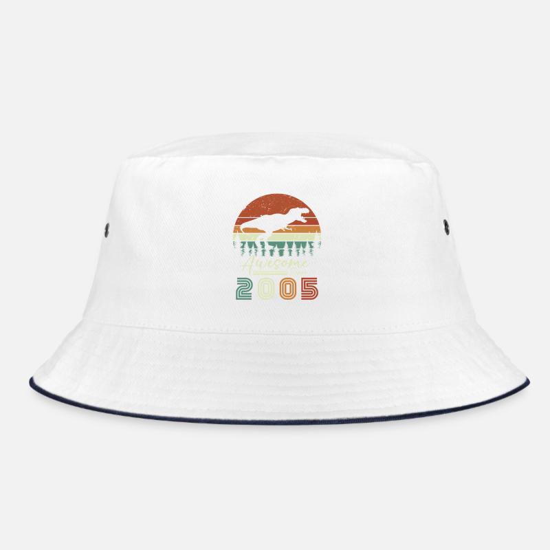 awsome_since_dinaseur_2005 - Bucket Hat - Weiß/Navy