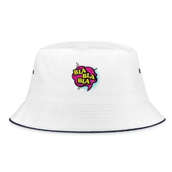 Bla Bla Pop Art Sprechblase - Bucket Hat - Weiß/Navy - Vorne