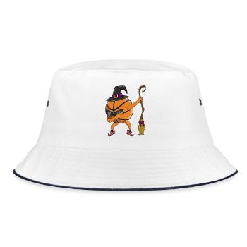 Dabbing Basketball Witch Lustiges Halloween-Sport-Fa - Bucket Hat - Weiß/Navy - Vorne