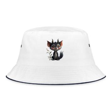 Chat Gobelin de la Forêt, avec des Cornes - Bob - blanc/marine - Devant