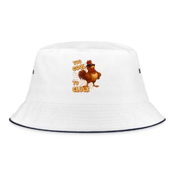 Too cool to cluck, chicken cool - Bucket Hat - white/navy - Front