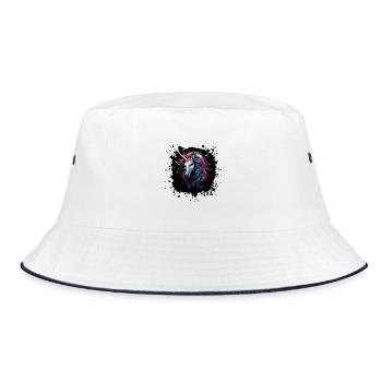 Color Splatter Unicorn Art - Bucket Hat - white/navy - Front