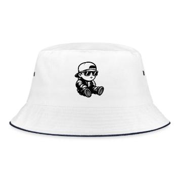 Bébé cool avec des lunettes de soleil et une casquette - Bob - blanc/marine - Devant