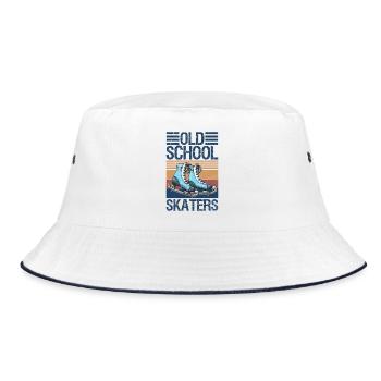 Old School Skaters Roller Skating Roller Derby - Bucket Hat - Weiß/Navy - Vorne