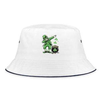 Drôle de Leprechaun en train de tapoter des pièces d’or Shamrock - Bob - blanc/marine - Devant