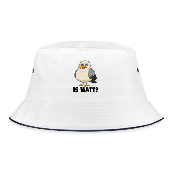 Seagull - Is Watt? - North Sea - Gift - Bucket Hat - white/navy - Front