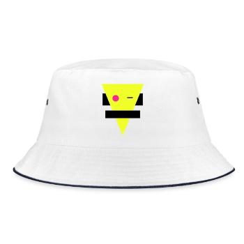 Neon Geometrische Silhouette - Bucket Hat - Weiß/Navy - Vorne