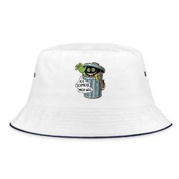 Trash Monster: Ich schmeiß mich weg - Bucket Hat - Weiß/Navy - Vorne