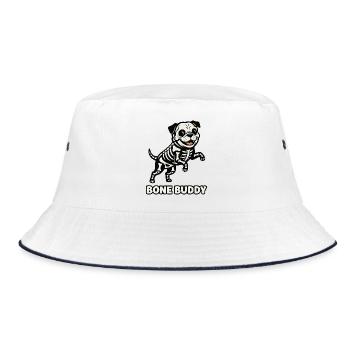 Bone Buddy Dog - Bucket Hat - white/navy - Front