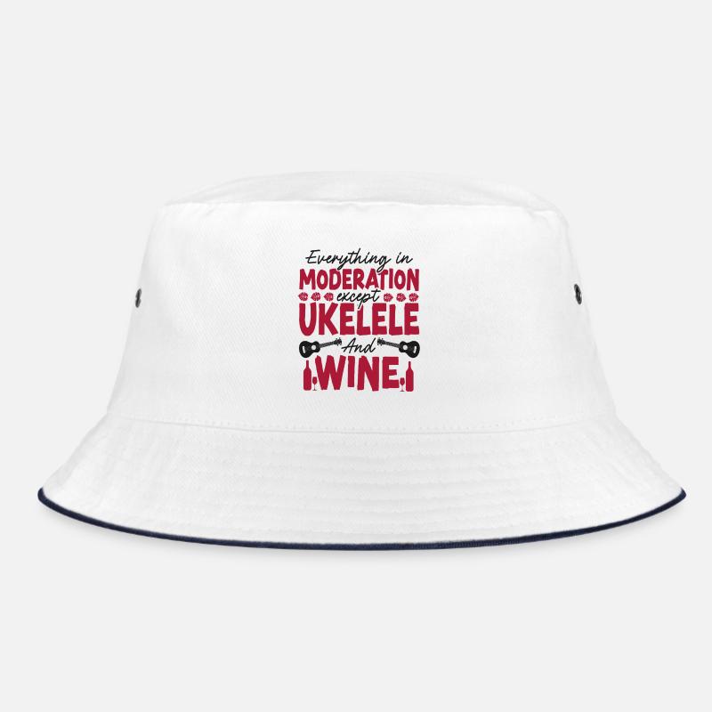 Hawaiian Ukulele Uke Wine Bucket Hat