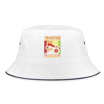 Tractor Farmer Farmer Tractor Driver Tractor - Bucket Hat - white/navy - Front