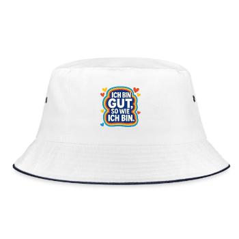 I'm good the way I am, affirmation - Bucket Hat - white/navy - Front