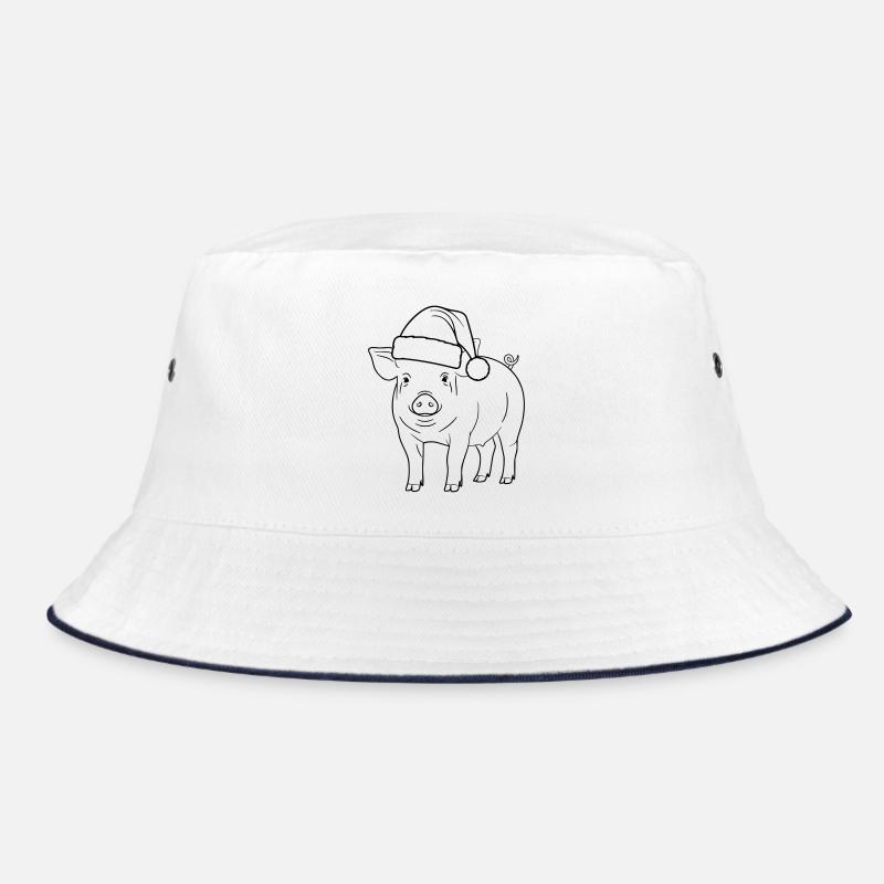 Illustration du cochon avec le chapeau de Père Noël Bob