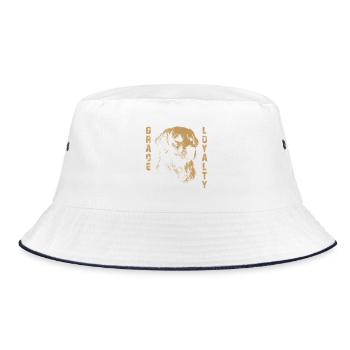 Golden Retriever Grace Loyalty - Bucket Hat - white/navy - Front