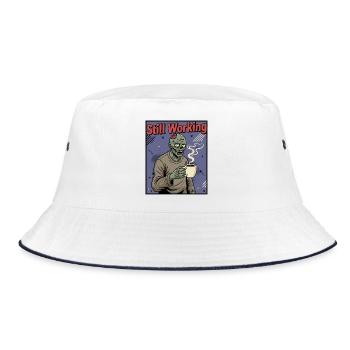 Still Working Zombie Kaffee - Bucket Hat - Weiß/Navy - Vorne