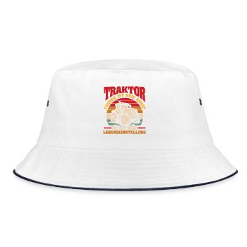 Tractor Farmer Farmer Tractor Driver Tractor - Bucket Hat - white/navy - Front