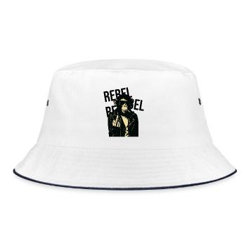 Rebel Simian in Leather - Bucket Hat - white/navy - Front