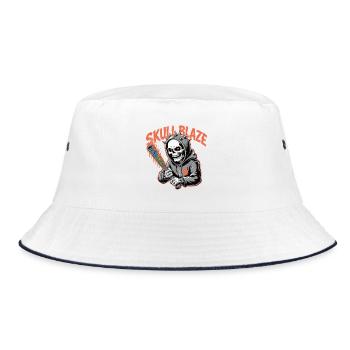 Skull Blaze Graffiti Skull - Bucket Hat - white/navy - Front