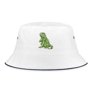 Ich liebe Papa Leguan - Bucket Hat - Weiß/Navy - Vorne