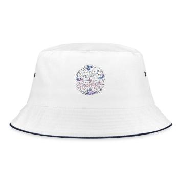 Witchcraft Fueled By Moonlight Loves Rune Symbols - Bucket Hat - white/navy - Front
