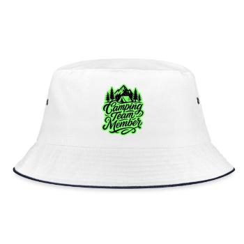 Camping Team Zelt Berge - Bucket Hat - Weiß/Navy - Vorne