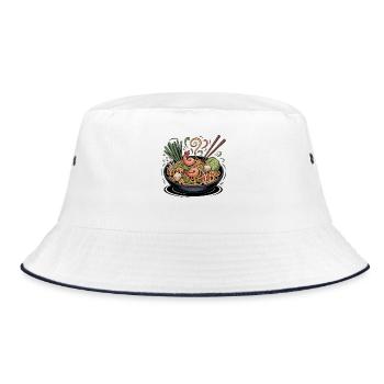 Frühlingsramen mit Shrimp und Limette - Bucket Hat - Weiß/Navy - Vorne
