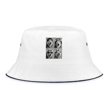 Husky - Bucket Hat - white/navy - Front