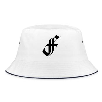 Fraktur font abbreviation F - Bucket Hat - white/navy - Front