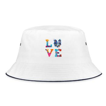 Australian Shepherd Love Aussie Colorful Paint - Bucket Hat - white/navy - Front
