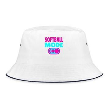 Softball Mode ON - Bucket Hat - white/navy - Front