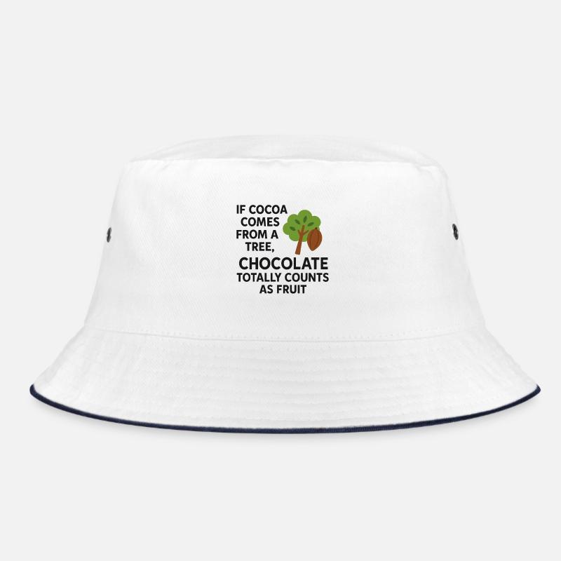 Chocolate counts as fruit – funny cocoa saying Bucket Hat