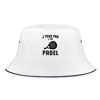 Ich kann kein Padel haben - Bucket Hat - Weiß/Navy - Vorne