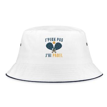 Ich kann kein Padel haben - Bucket Hat - Weiß/Navy - Vorne