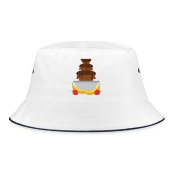 Chocolate fountain with fruits - Bucket Hat - white/navy - Front